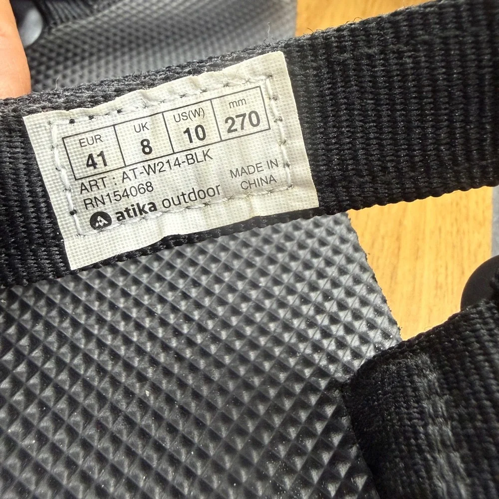 Atika Outdoor Maya Sport Sandals Black Strappy Hiking Water Shoes AT-W214-BLK 10